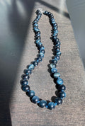Blue Tiger's Eye Silk-Knotted Necklace