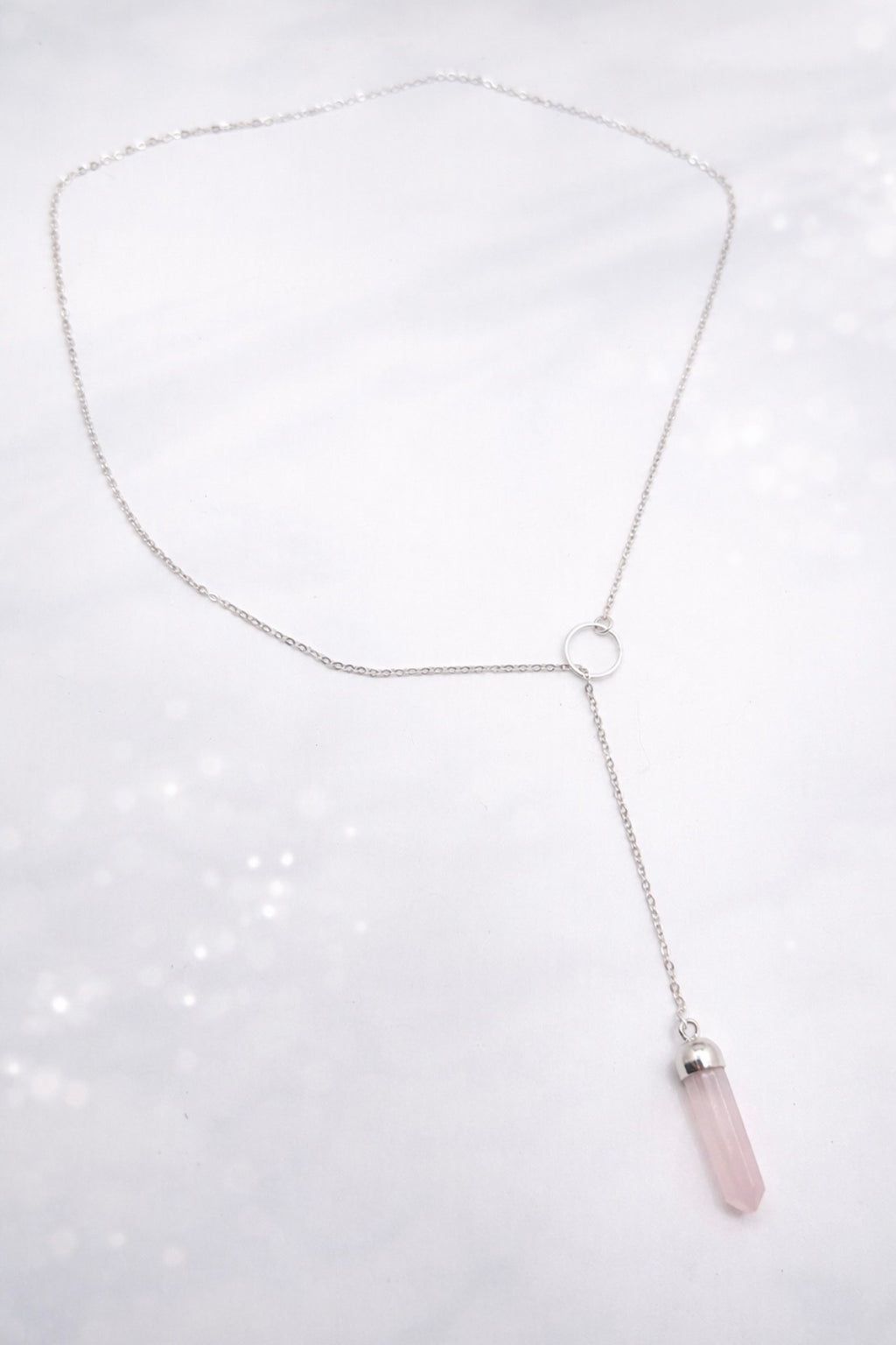 Rose Quartz Drop Necklace