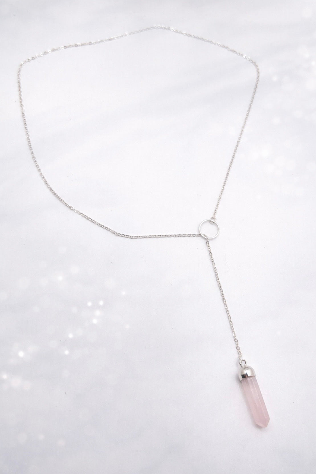 Rose Quartz Drop Necklace