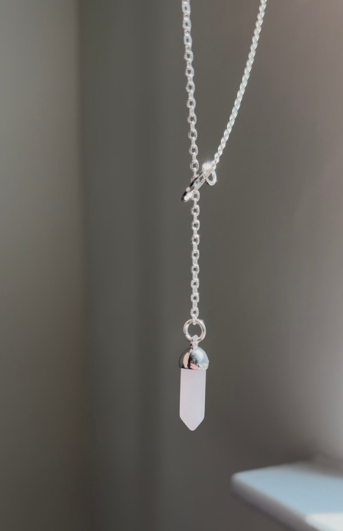 Rose Quartz Drop Necklace