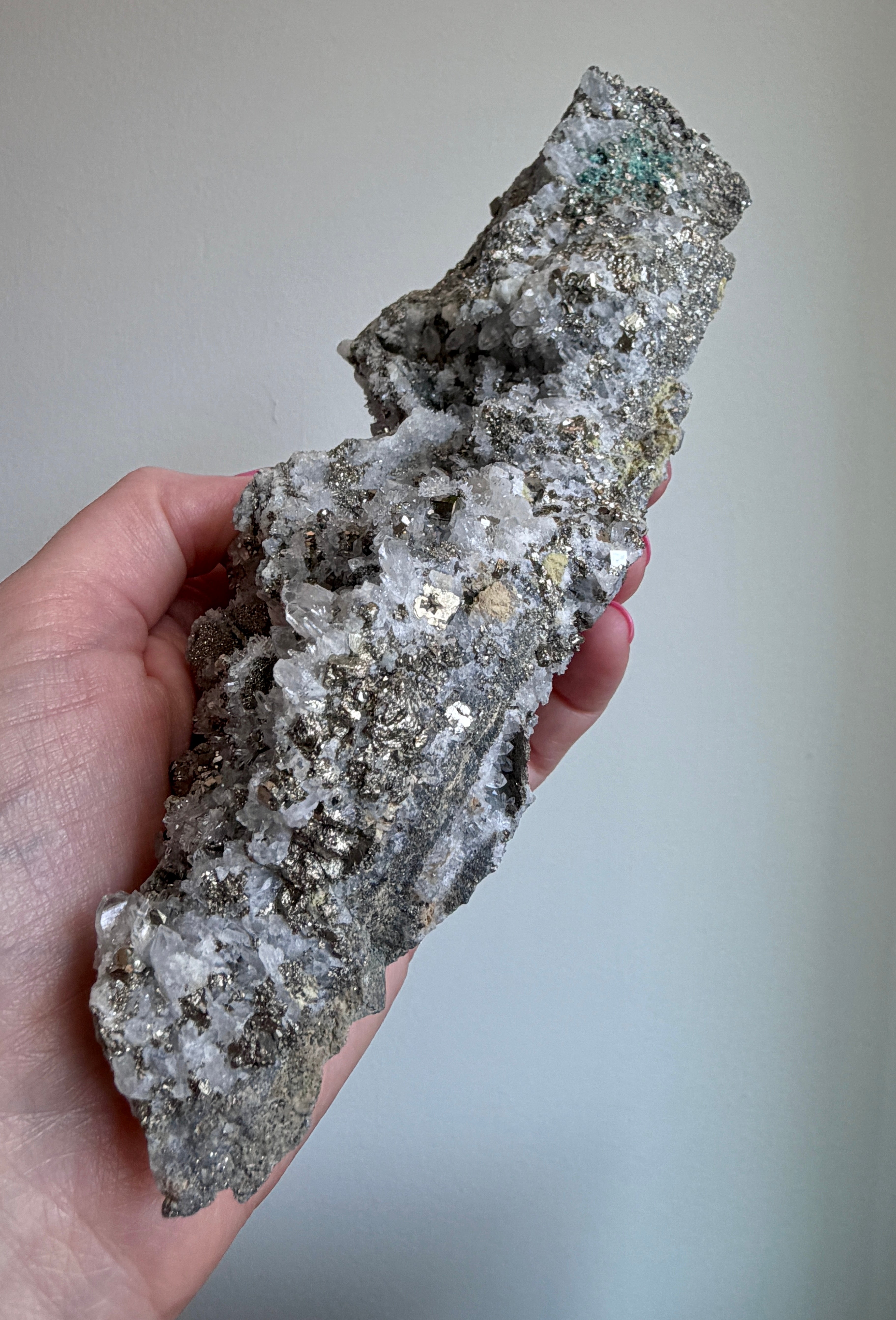 Pyrite on Quartz