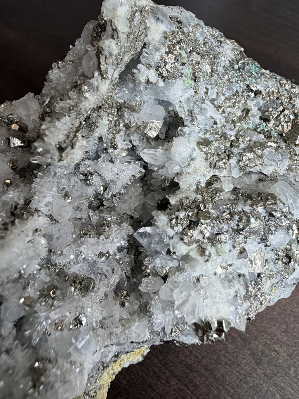 Pyrite on Quartz