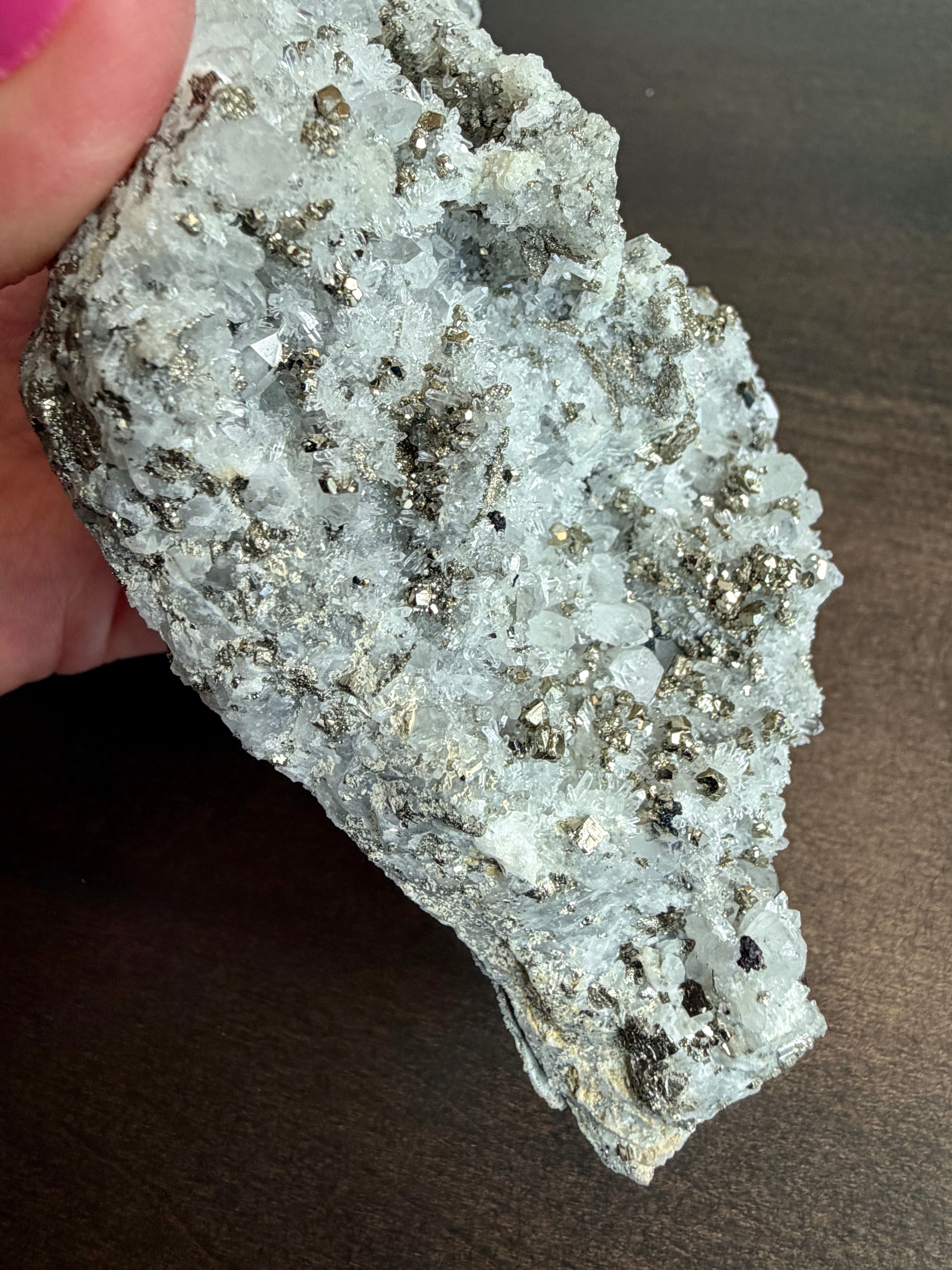 Pyrite on Quartz